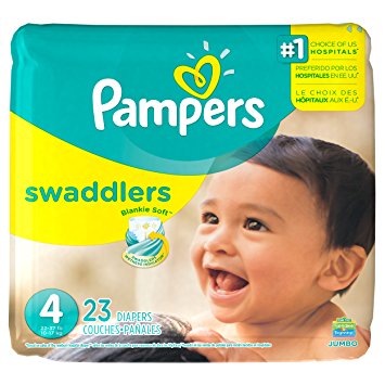 Pampers Swaddlers Diapers, Size 4, 23 Count