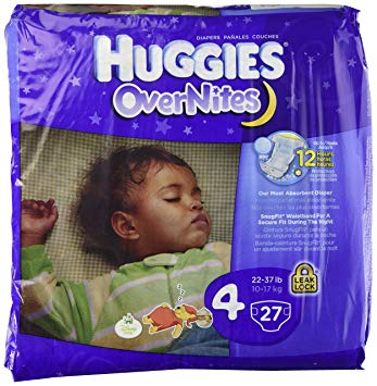 Huggies Overnites Diapers, Jumbo Pack, Size 4, 22-37 lbs, 27 ea, 1 pack