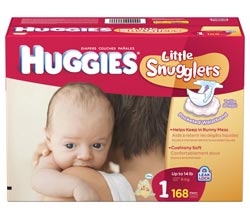 HUGGIES Little Snugglers Diapers, Size 1, 168-Count Product Shot