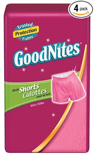 GoodNites Shorts, Girls, Large/Extra-Large, 11 Count (Pack of 4)