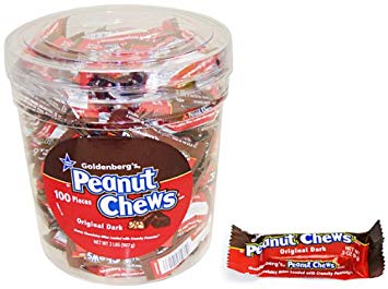 Peanut Chews Original Dark Chocolate, Bite size, 100 count Tub