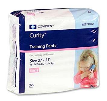 Curity Toddler Pull-On Training Pants for Girls, Size Medium (Under 34 lbs), 26