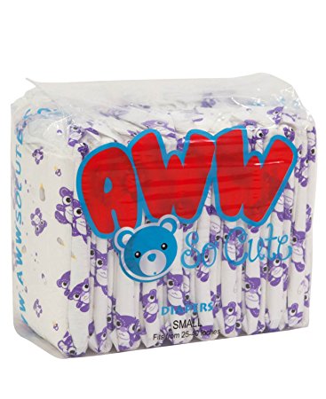 Adult Baby Diaper Lover Aww So Cute Adult Diapers, Purple (Medium)