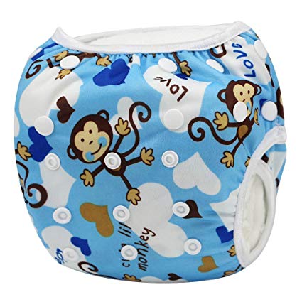 CIDEROS Waterproof Reusable Swim Diaper One Size Nappy for Babies Infants Leakproof Swimming Shorts Breathable Knitted Fabric Watersport Swimwear