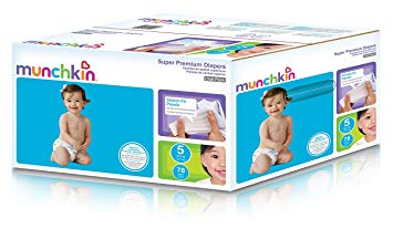 Munchkin Super Premium Diapers, Size 5/X-Large Ultra (27+ Pounds), 78 Count