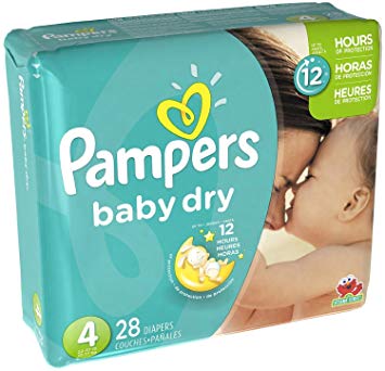 Pampers Baby Dry Diapers - Size 4-28 ct