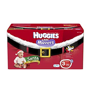 Huggies Little Movers Santa Diapers, Step 3, 66 Count