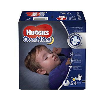 HUGGIES OverNites Diapers, Size 6, 54 ct, GIGA JR Overnight Diapers (Packaging May Vary)