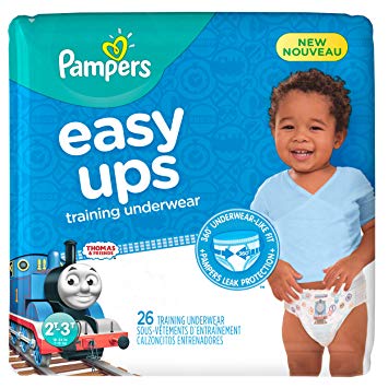 Pampers Easy Ups Training Pants Pull On Disposable Diapers for Boys Size 4 (2T-3T), 26 Count, JUMBO