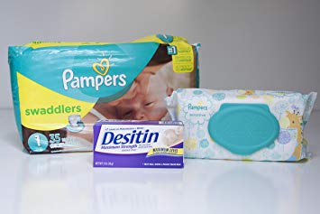 Diapering Bundle - Includes Pampers Swaddlers Size 1, Pampers Sensitive Wipes and Desitin...